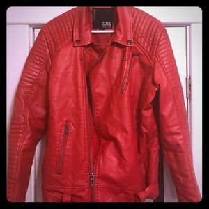 Red Robert Philipe leather sport jacket